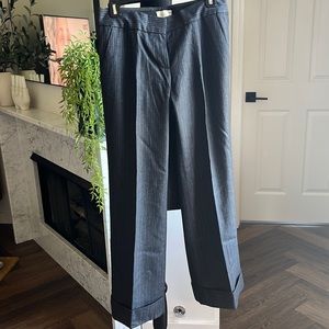 Low rise charcoal pinstripe wool pants